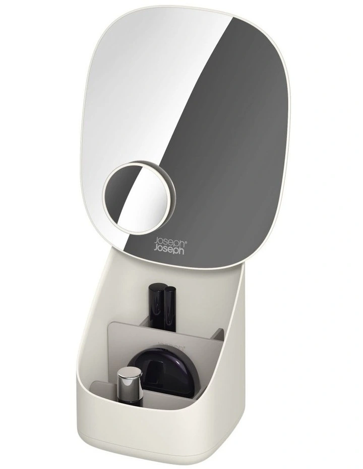 Viva Pedestal Mirror With Cosmetic Organiser Shell