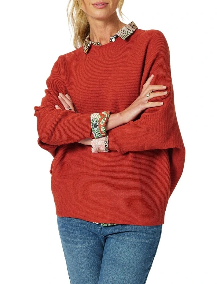 Carmen Batwing Jumper in Maple