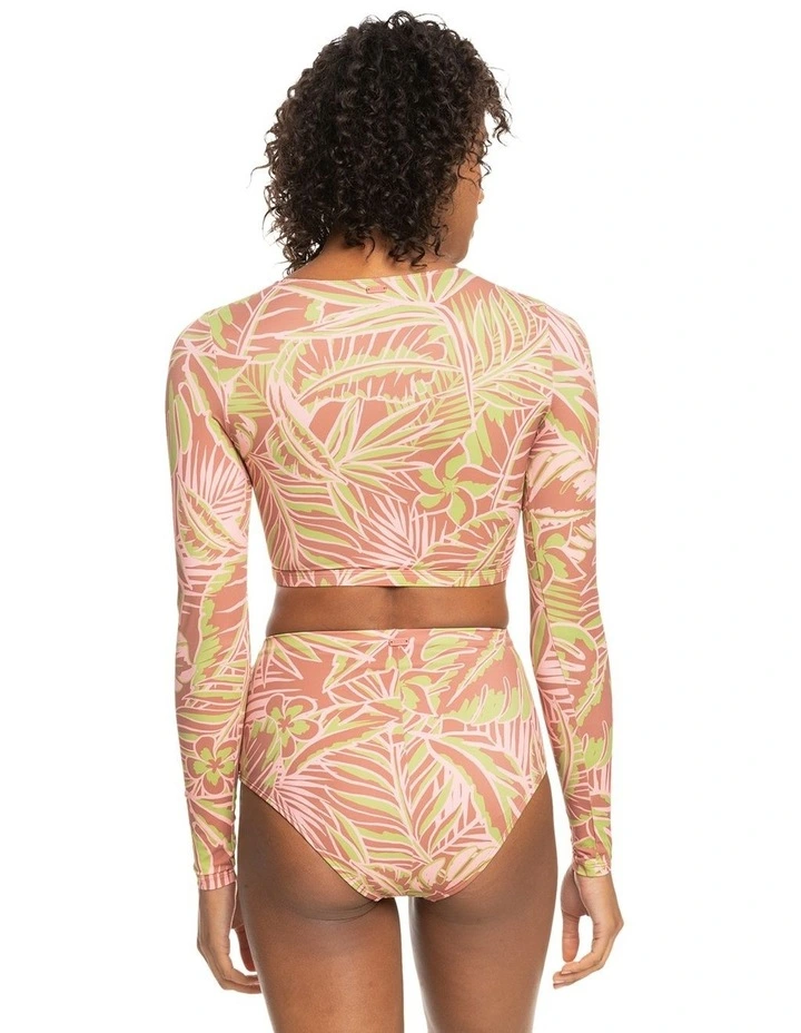 Cropped Long Sleeve Rash Vest in Quartz Rose