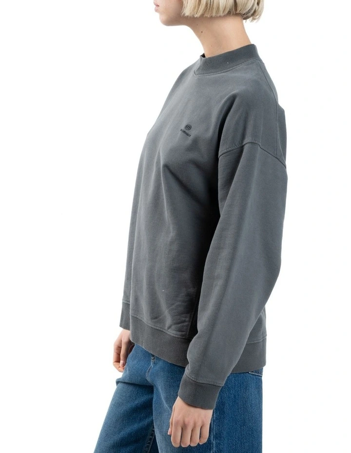 Arts And Industrial Oversize Crew Sweat Top in Merch Black