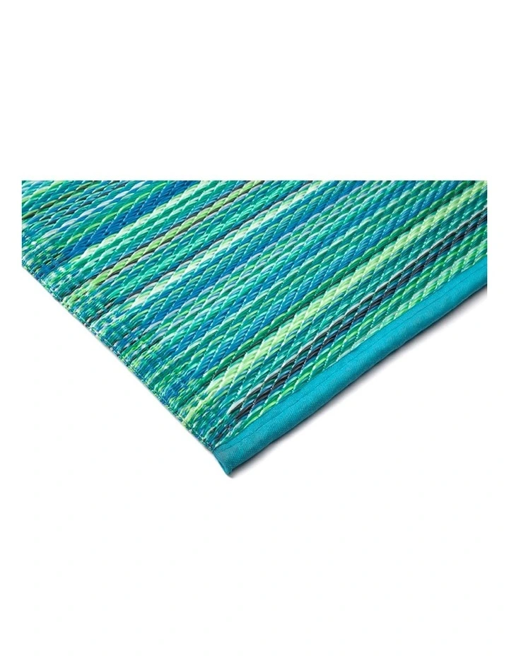 180x270cm Cancun Aqua Recycled Plastic Outdoor Rug and Mat