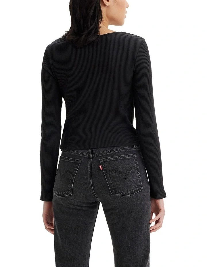 Monica Long-Sleeve T-Shirt in Caviar