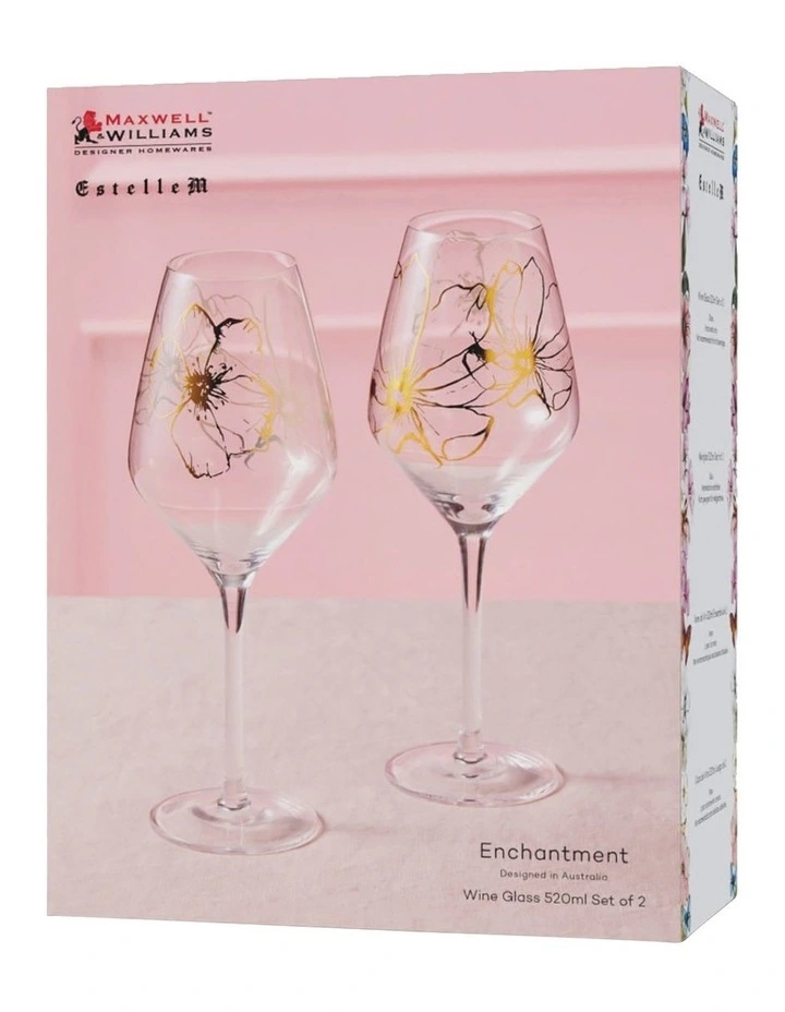 Wine Glass Gift Boxed Set of 2 520ml in Clear