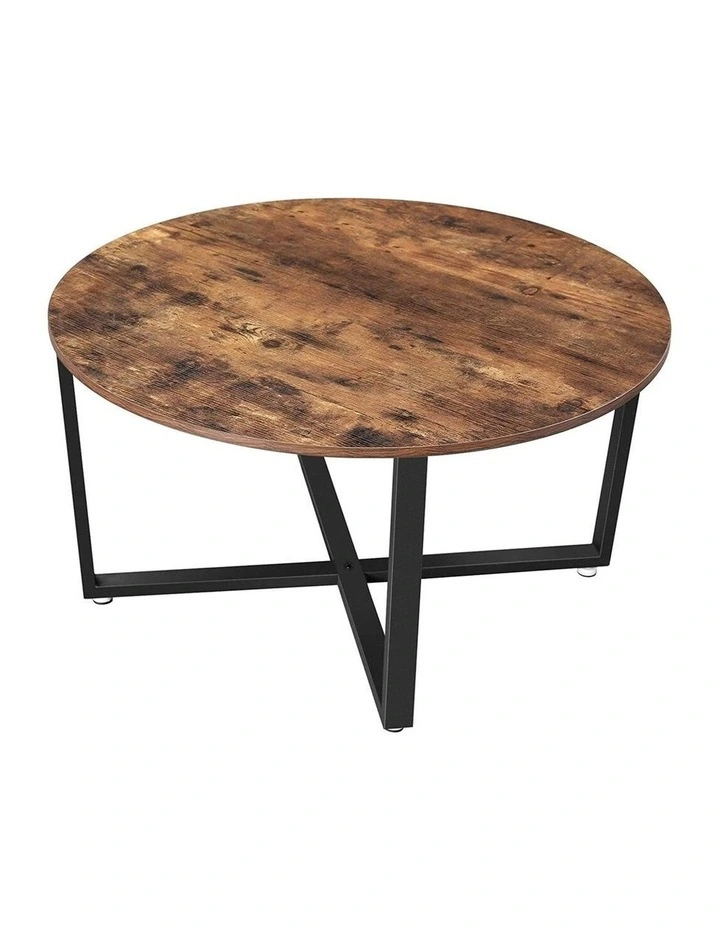 Round Coffee Table in Rustic Brown