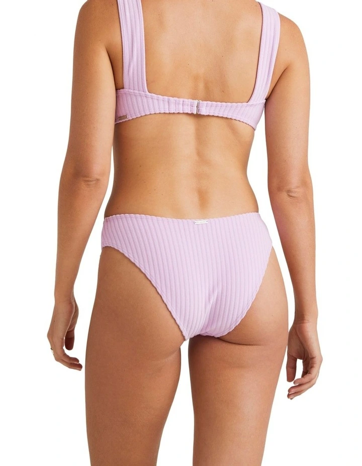 Terry Rib Bondi Bikini Bottoms in Purple