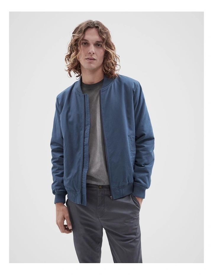 Twill Bomber Jacket in Petrol
