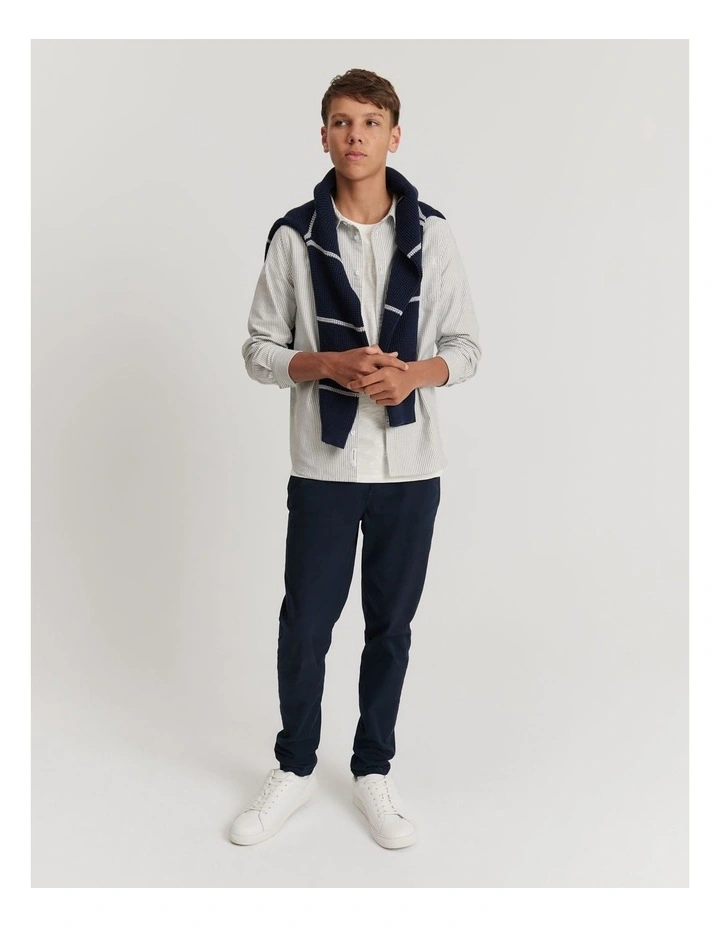 Oxford Shirt in Navy Stripe