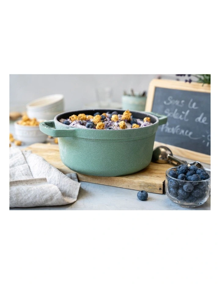 Staub Round Cocotte 20cm in Sage Green