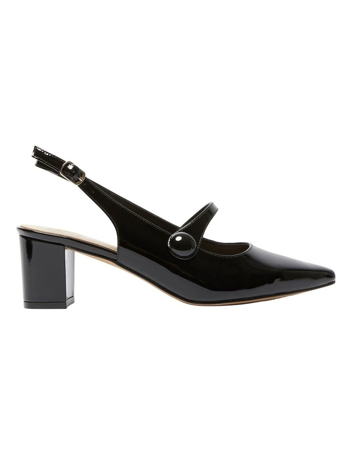 Leather Lillian Heeled Shoes in Black Patent