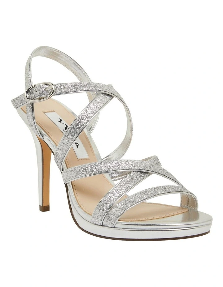 Reatha Silver Glitter Sandals