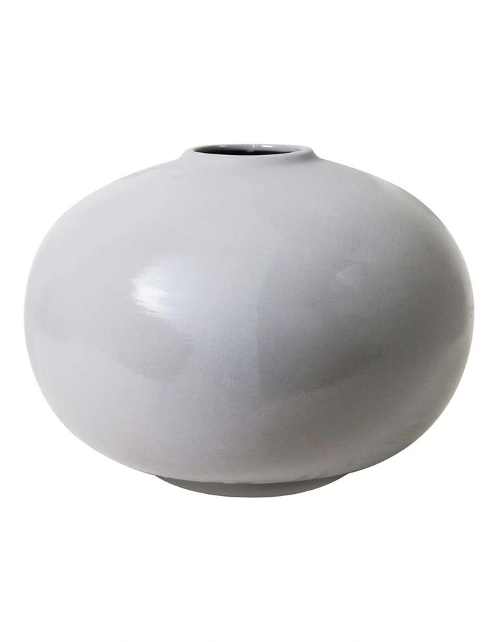 Muse Elipse Vase Large 21cm x 15cm in Snow Grey