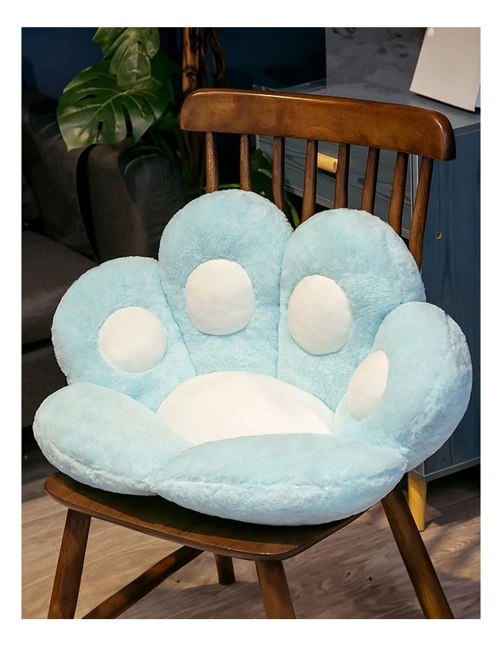 Paw Shape Cushion Warm Lazy Sofa Decorative Pillow in Blue