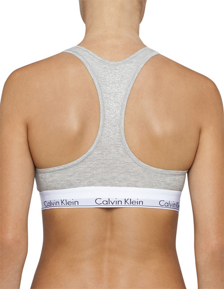 Modern Cotton Unlined Bralette in Grey Marle