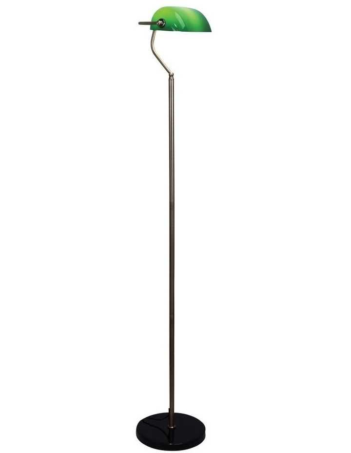 Banker's Floor Lamp Antique Brass/Green