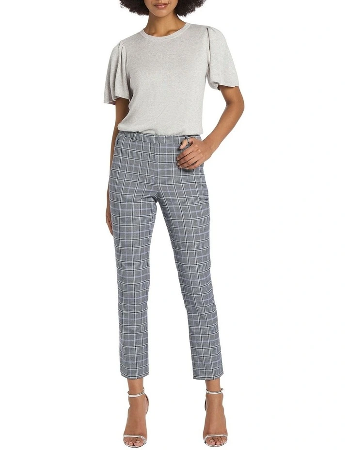 Plaid Habits Pant in Grey Multi
