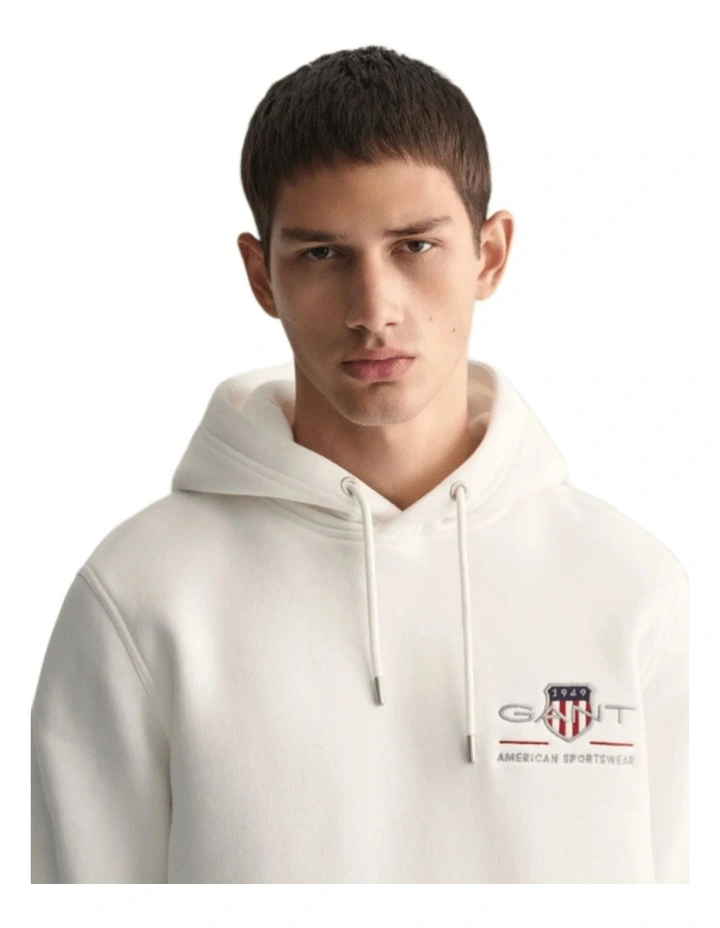 Medium Archive Shield Hoodie in White
