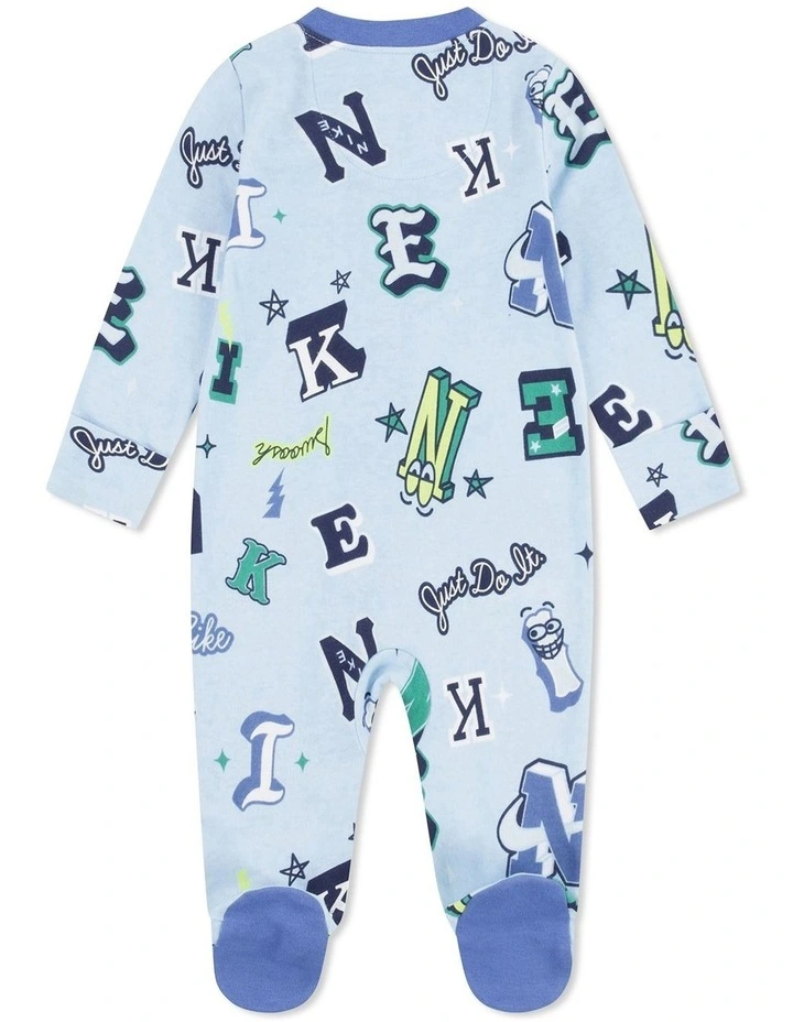 Sportswear Gen Aop Footed Coverall in Blue
