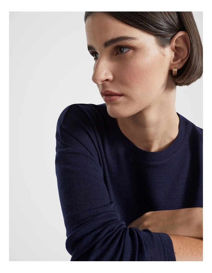 Babywool Curve Hem Top in Midnight Sky