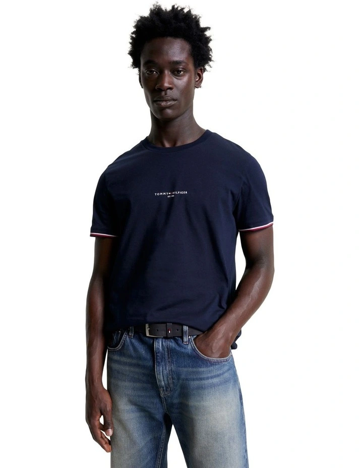 Tipped Slim Fit T-Shirt in Blue