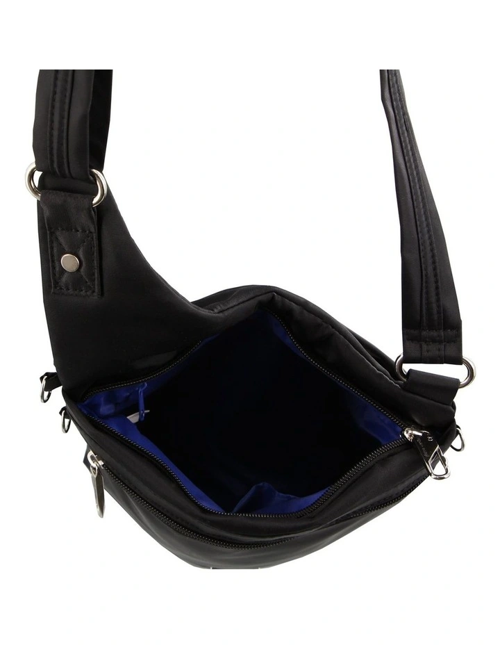 Anti-Theft Cross Body Bag in Black