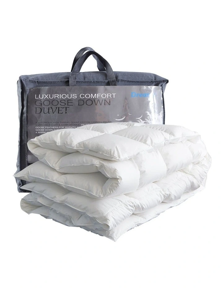 700gsm Goose Down Feather Duvet Super King Size in White