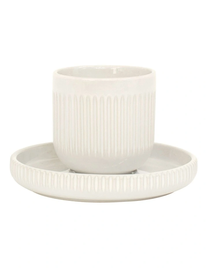 Brae Espresso Cup & Saucer 100ml/11 cm in White