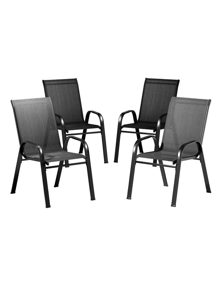Outdoor Stackable Chairs x4 in Black