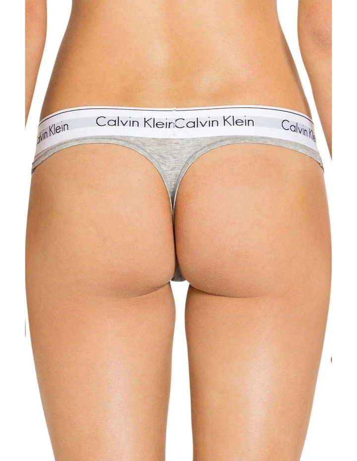 Modern Cotton Thong in Grey Heather