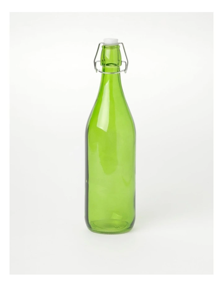 Coloured Glass Bottle 1L in Lime Green