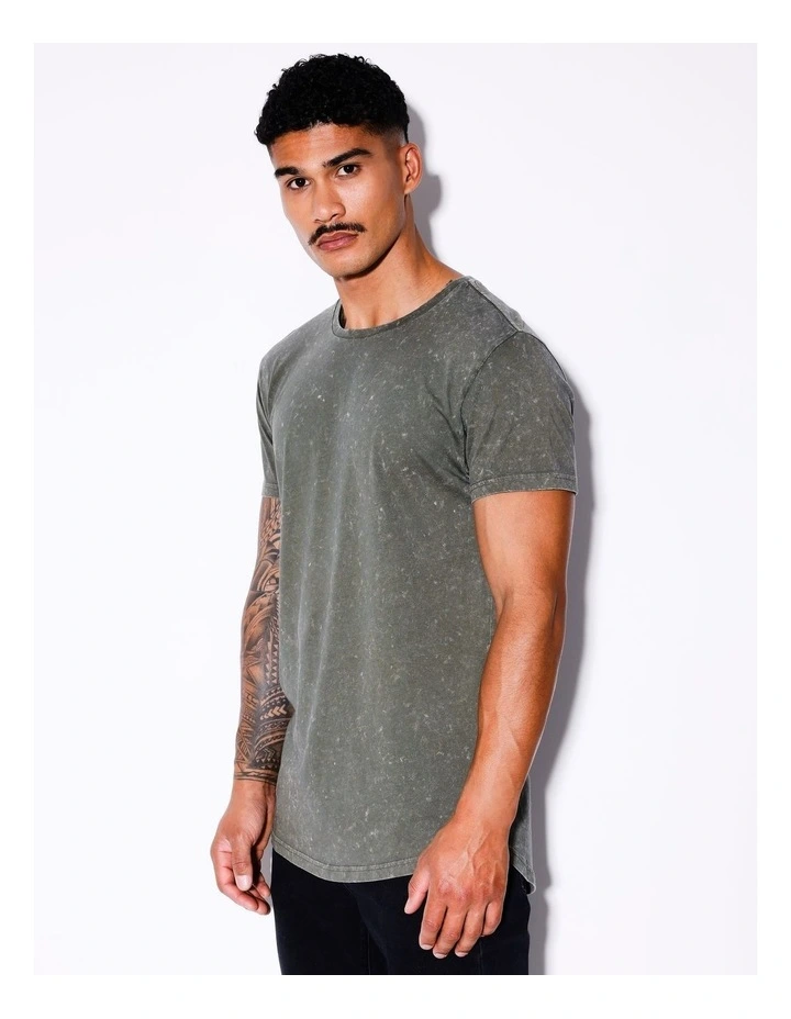 Esperance Acid Wash Tee in Green