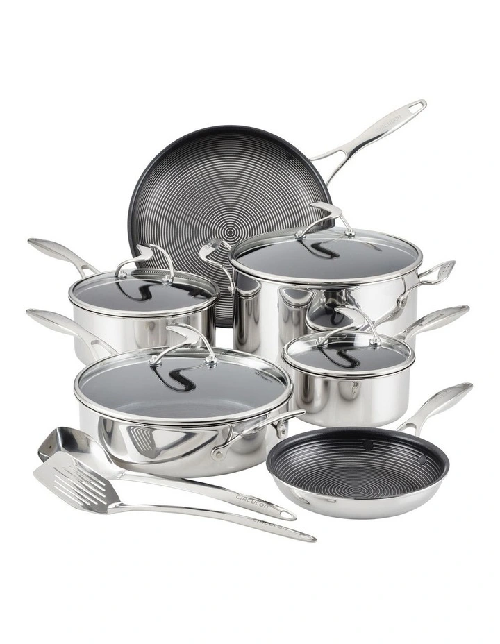 Induction 10 Piece Cookware Set With Utensils in Stainless Steel