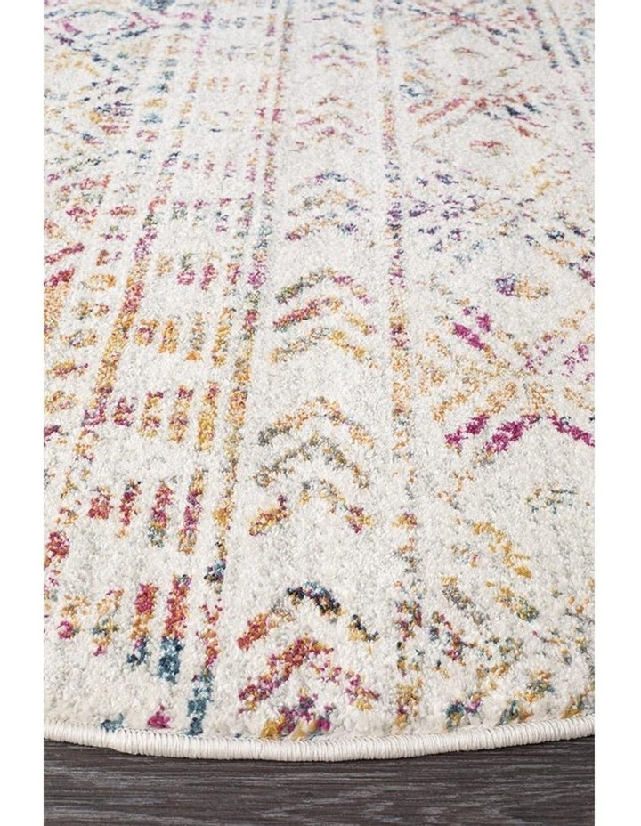 Oasis Ismail Multi Grey Rustic Round Rug