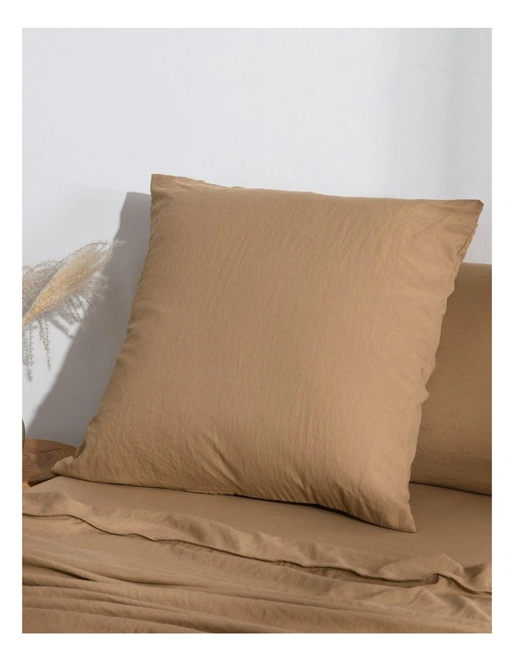 Superfine Washed Microfibre European Pillowcase in Rust