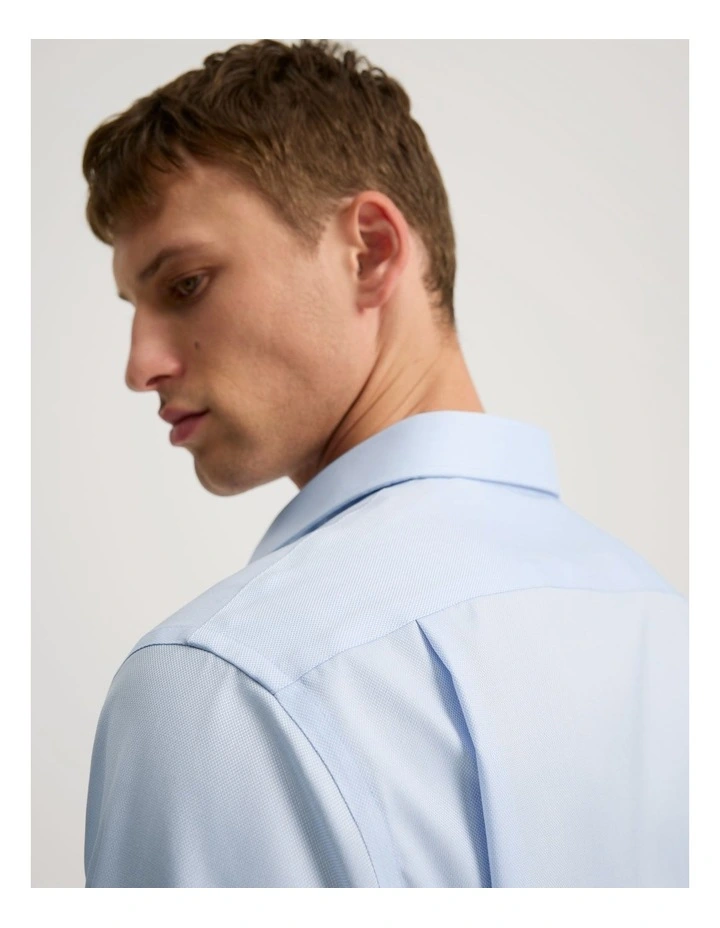 Regular Fit Textured Travel Shirt in Light Blue