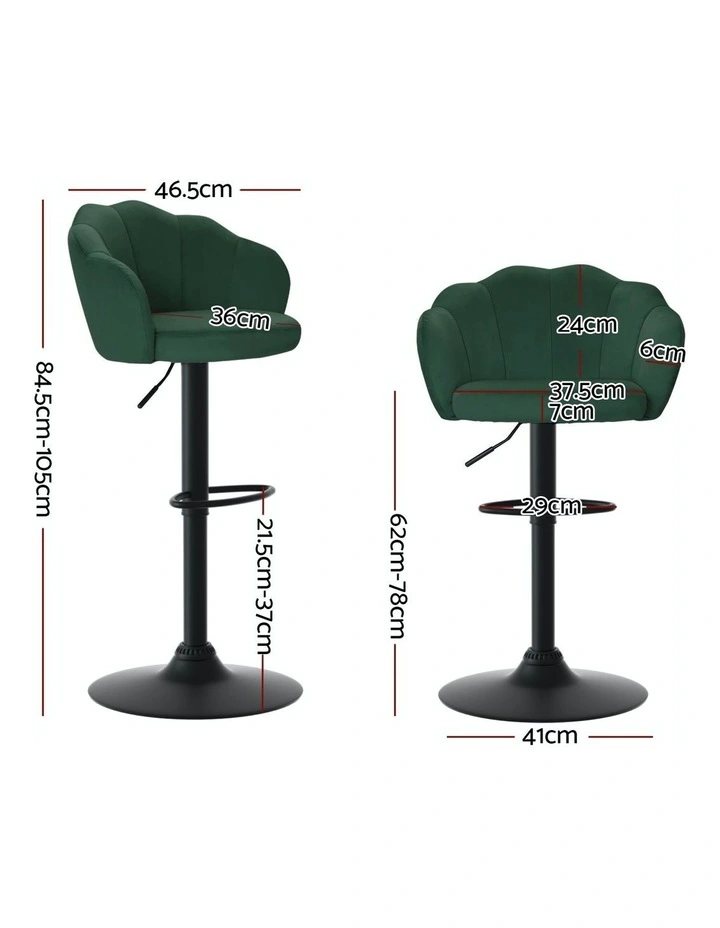 Nessah Swivel Kitchen Bar Stools Chair in Green