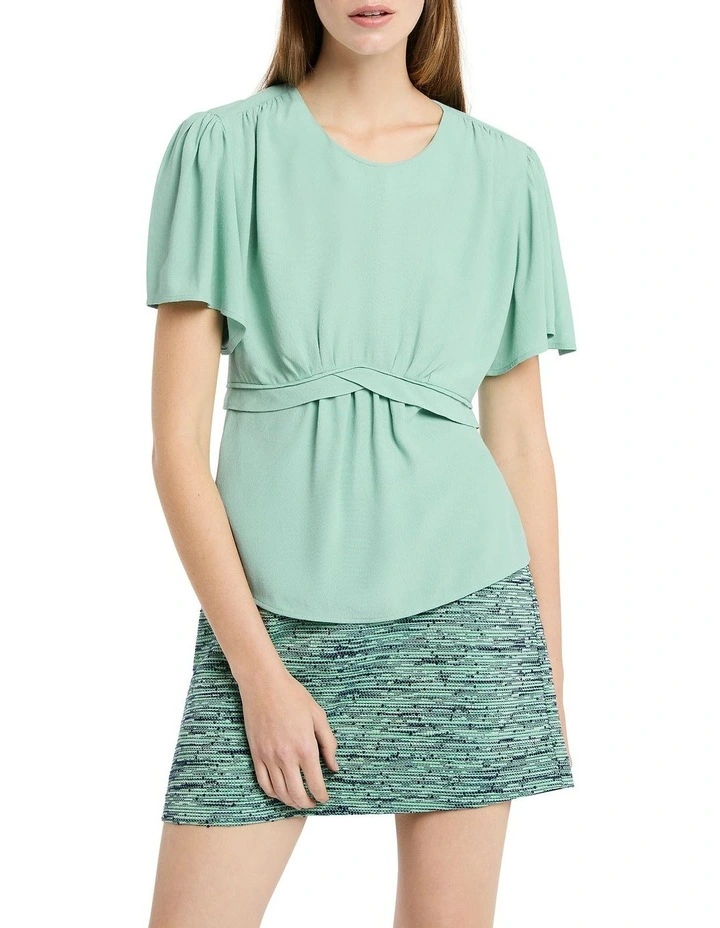 Lawrence Top in Gum Leaf Green