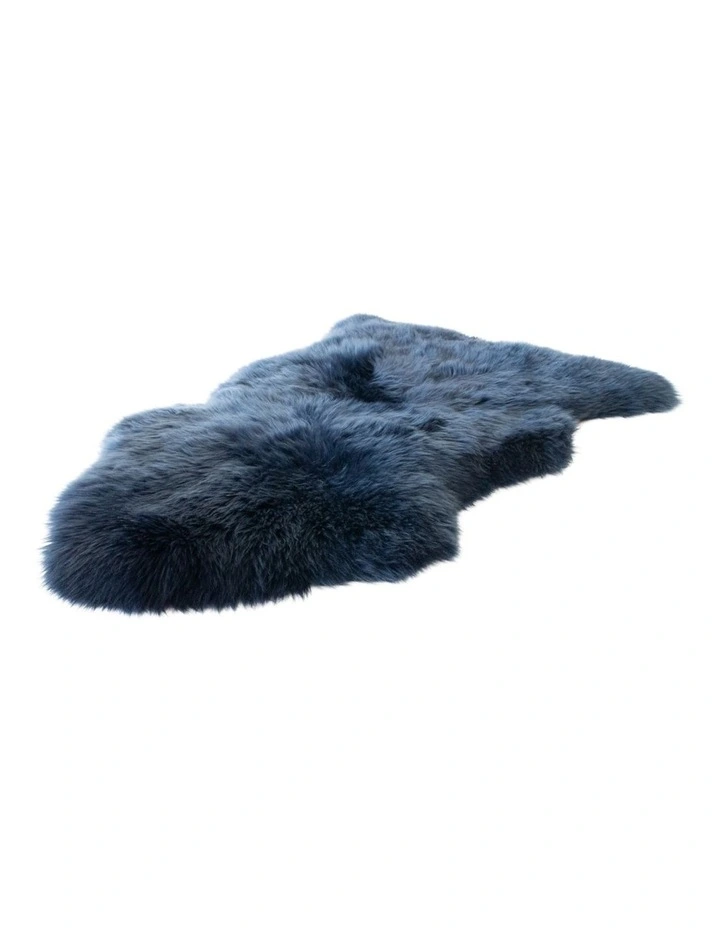 Naturally Sheepskins Long Wool Sheepskin Rug Single (Navy)