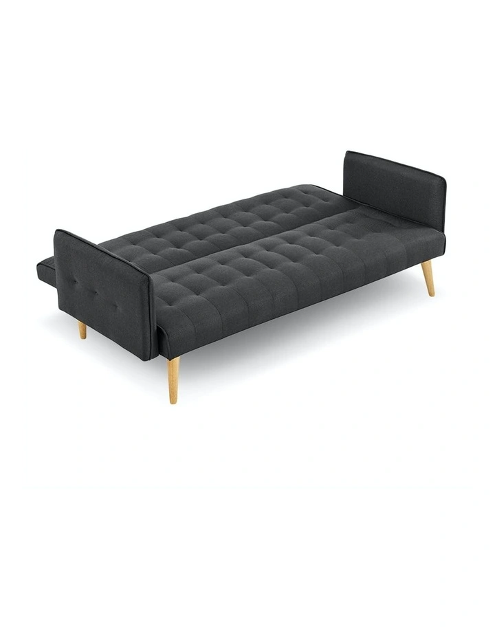 Sarantino 3 Seater Modular Linen Fabric Sofa Bed Couch Furniture Black