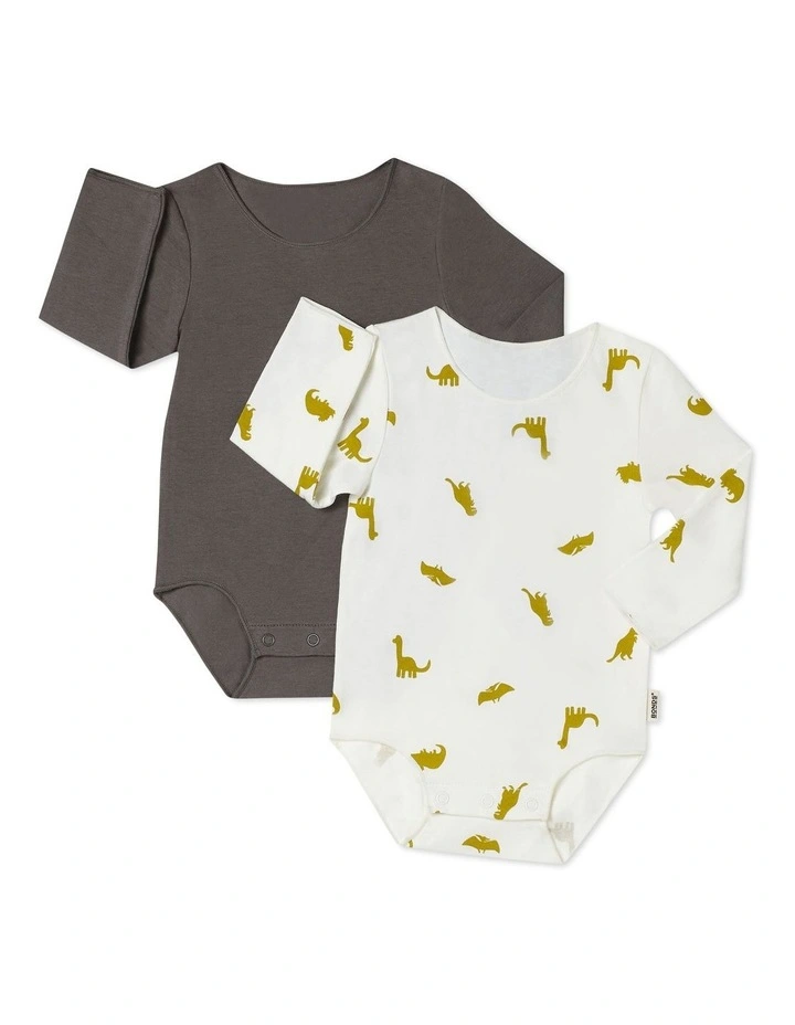 Baby Wonderbodies Long Sleeve Bodysuit 2 Pack in Multi