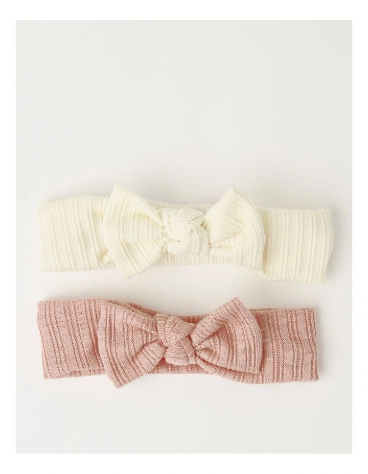 Baby Headband 2 Pack Stretch Bows In Assorted