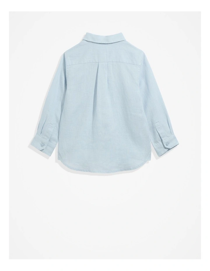 Organically Grown Linen Shirt in Pale Blue