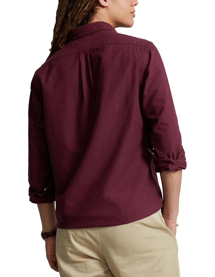 Classic Fit Garment-Dyed Oxford Shirt in Red