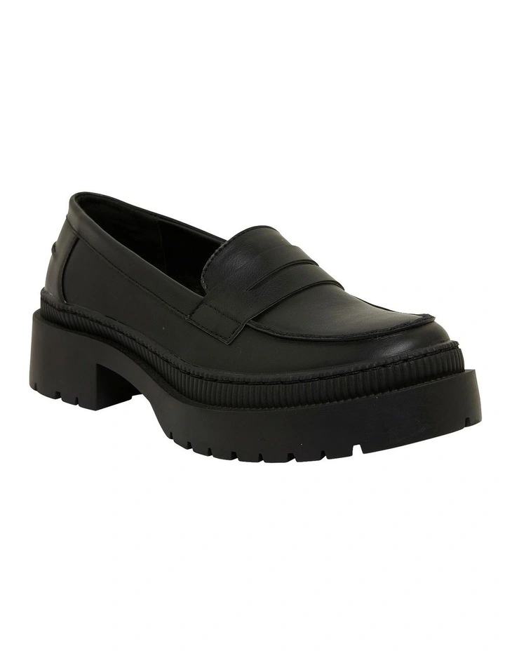 Ravella Sawyer Black Smooth Flat Shoes