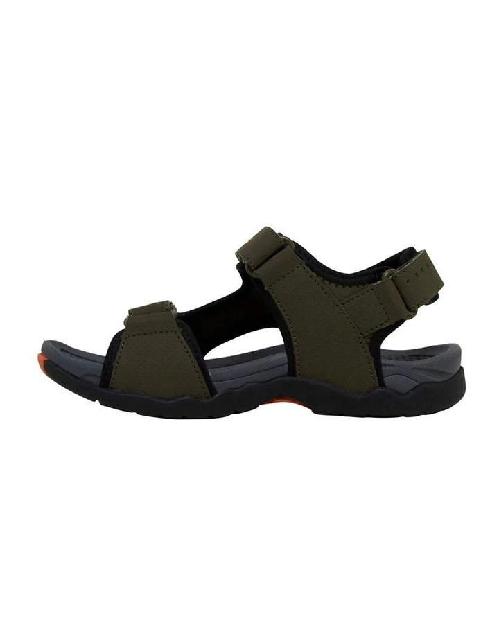 Terry Sandals In Khaki Green