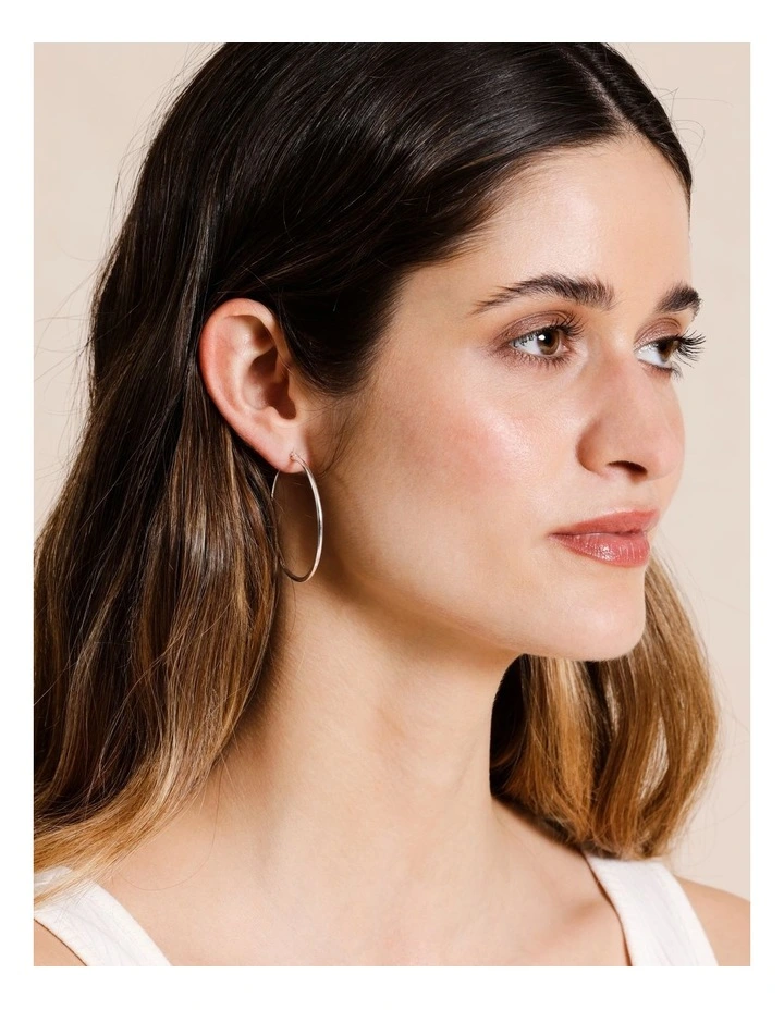 40Mm Hoop Earring in Silver