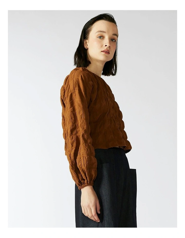 Seed Long Sleeved Top in Burnt Orange