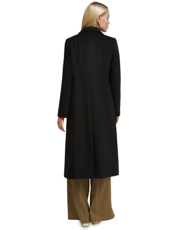Saskia Double Breasted Wool Rich Coat in Black