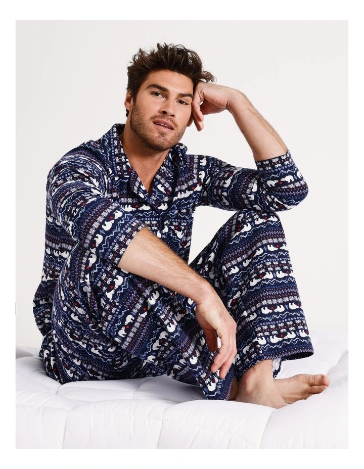 Men's Nordic Bear Flannelette PJ Set