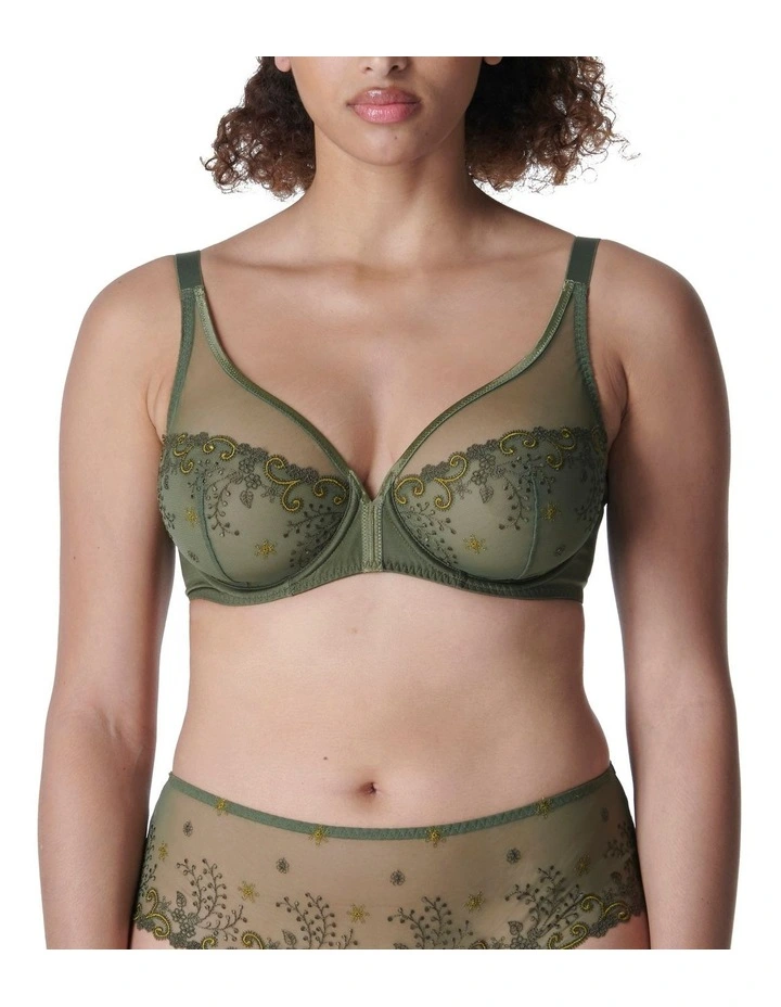 Delice Full Cup Plunge Bra In Green