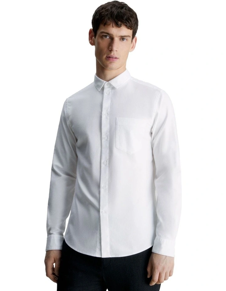 Oxford Stretch Regular Fit Long Sleeve Shirt in White